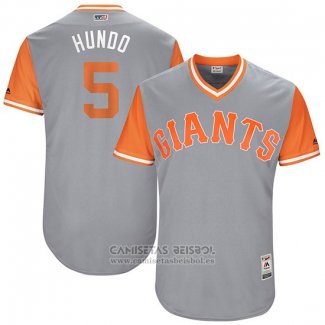 Camiseta Beisbol Hombre San Francisco Giants 2017 Little League World Series Nick Hundley Gris