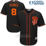 Camiseta Beisbol Hombre San Francisco Giants 8 Hunter Pence Negro 2017 Cool Base