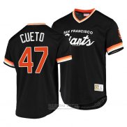 Camiseta Beisbol Hombre San Francisco Giants Johnny Cueto Cooperstown Collection Script Fashion Negro