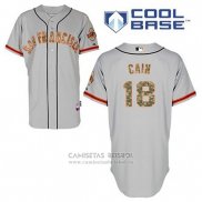 Camiseta Beisbol Hombre San Francisco Giants Matt Cain 18 Gris Usmc Cool Base