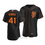 Camiseta Beisbol Hombre San Francisco Giants Wilmer Flores Autentico Alterno Negro