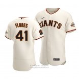 Camiseta Beisbol Hombre San Francisco Giants Wilmer Flores Autentico Primera Crema