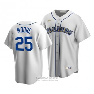 Camiseta Beisbol Hombre Seattle Mariners Dylan Moore Cooperstown Collection Primera Blanco