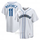 Camiseta Beisbol Hombre Seattle Mariners Edgar Martinez Primera Cooperstown Collection Replica Blanco