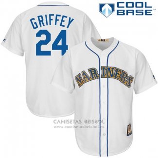 Camiseta Beisbol Hombre Seattle Mariners Ken Griffey Blanco Cooperstown Cool Base