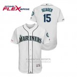 Camiseta Beisbol Hombre Seattle Mariners Kyle Seager 150th Aniversario Patch Flex Base Blanco