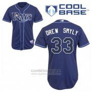 Camiseta Beisbol Hombre Tampa Bay Rays Drew Smyly 33 Alterno Cool Base Azul