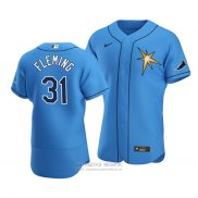 Camiseta Beisbol Hombre Tampa Bay Rays Josh Fleming Light Autentico Alterno Azul