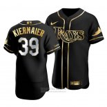 Camiseta Beisbol Hombre Tampa Bay Rays Kevin Kiermaier Golden Edition Autentico Negro Oro