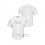 Camiseta Beisbol Hombre Tampa Bay Rays Willy Adames 2019 Players Weekend Replica Blanco