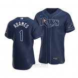 Camiseta Beisbol Hombre Tampa Bay Rays Willy Adames Autentico Alterno 2020 Azul