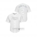 Camiseta Beisbol Hombre Tampa Bay Rays Yandy Diaz 2019 Players Weekend Replica Blanco