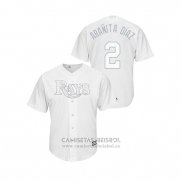 Camiseta Beisbol Hombre Tampa Bay Rays Yandy Diaz 2019 Players Weekend Replica Blanco