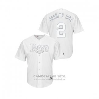 Camiseta Beisbol Hombre Tampa Bay Rays Yandy Diaz 2019 Players Weekend Replica Blanco