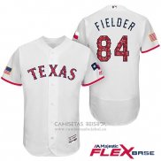 Camiseta Beisbol Hombre Texas Rangers 2017 Estrellas y Rayas Prince Fielder Blanco Flex Base