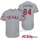 Camiseta Beisbol Hombre Texas Rangers 2017 Estrellas y Rayas Prince Fielder Gris Flex Base