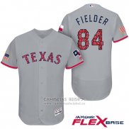 Camiseta Beisbol Hombre Texas Rangers 2017 Estrellas y Rayas Prince Fielder Gris Flex Base