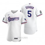 Camiseta Beisbol Hombre Texas Rangers Corey Seager Autentico Primera Blanco