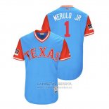 Camiseta Beisbol Hombre Texas Rangers Elvis Andrus 2018 LLWS Players Weekend Merulo Jr Azul