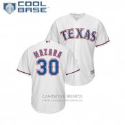 Camiseta Beisbol Hombre Texas Rangers Nomar Mazara Cool Base Primera Blanco