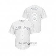 Camiseta Beisbol Hombre Toronto Blue Jays Cavan Biggio 2019 Players Weekend Replica Blanco