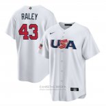 Camiseta Beisbol Hombre USA 2023 Brooks Raley Replica Blanco
