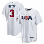 Camiseta Beisbol Hombre USA 2023 Mookie Betts Replica Blanco
