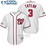 Camiseta Beisbol Hombre Washington Nationals 2017 Postemporada Michael Taylor Blanco Cool Base