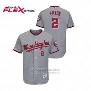 Camiseta Beisbol Hombre Washington Nationals Adam Eaton Autentico Flex Base Gris