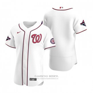 Camiseta Beisbol Hombre Washington Nationals Autentico Blanco