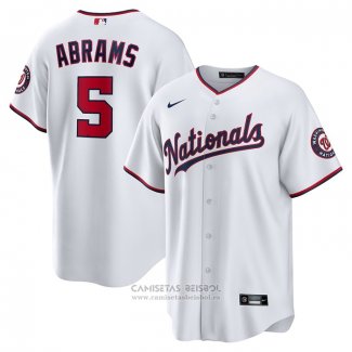 Camiseta Beisbol Hombre Washington Nationals CJ Abrams Primera Replica Blanco