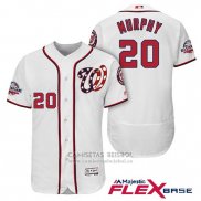 Camiseta Beisbol Hombre Washington Nationals Daniel Murphy Blanco 2018 All Star Primera Alterno Flex Base