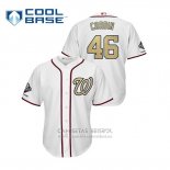 Camiseta Beisbol Hombre Washington Nationals Patrick Corbin 2019 Gold Program Cool Base Blanco