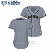 Camiseta Beisbol Mujer Astros 2018 Dia de los Caidos Cool Base Gris