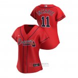 Camiseta Beisbol Mujer Atlanta Braves Ender Inciarte 2020 Replica Alterno Rojo