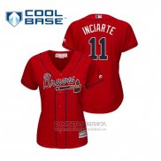 Camiseta Beisbol Mujer Atlanta Braves Ender Inciarte Cool Base Alterno 2019 Rojo