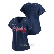 Camiseta Beisbol Mujer Atlanta Braves Replica 2020 Alterno Azul