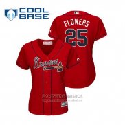 Camiseta Beisbol Mujer Atlanta Braves Tyler Flowers Cool Base Alterno 2019 Rojo