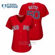 Camiseta Beisbol Mujer Boston Red Sox Mookie Betts Cool Base Alterno Scarlet