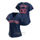Camiseta Beisbol Mujer Boston Red Sox Personalizada 2020 Replica Alterno Azul