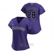 Camiseta Beisbol Mujer Colorado Rockies Nolan Arenado 2020 Replica Alterno Violeta