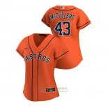 Camiseta Beisbol Mujer Houston Astros Lance Mccullers 2020 Replica Alterno Naranja