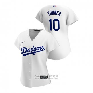Camiseta Beisbol Mujer Los Angeles Dodgers Justin Turner 2020 Replica Primera Blanco