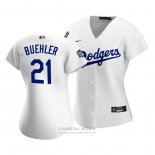 Camiseta Beisbol Mujer Los Angeles Dodgers Walker Buehler 2020 Primera Replica Blanco