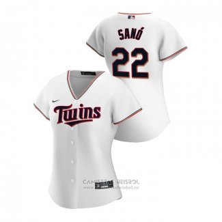 Camiseta Beisbol Mujer Minnesota Twins Miguel Sano 2020 Replica Primera Blanco