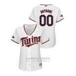 Camiseta Beisbol Mujer Minnesota Twins Personalizada 2019 Postemporada Cool Base Blanco