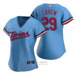 Camiseta Beisbol Mujer Minnesota Twins Rod Carew Replica Alterno Azul