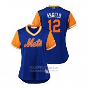 Camiseta Beisbol Mujer New York Mets Juan Lagares 2018 LLWS Players Weekend Angelo Azul