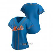 Camiseta Beisbol Mujer New York Mets Replica 2020 Alterno Azul