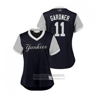 Camiseta Beisbol Mujer New York Yankees Brett Gardner 2018 LLWS Players Weekend Gardner Azul